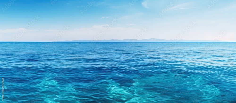 Poster tranquil blue sea surface banner with copy space image.