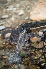water flowing from a fountain