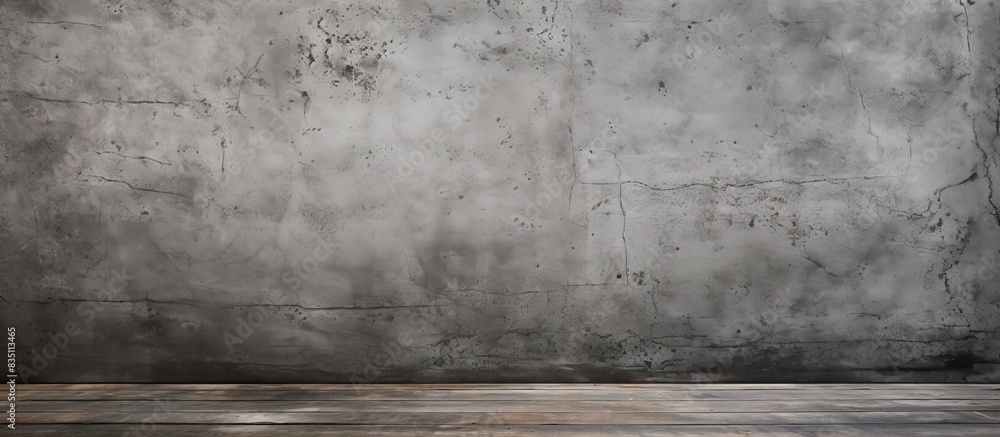 Aufkleber Old gray textured cement floor with a weathered look, offering a rustic charm and ideal as a backdrop for copy space images.