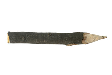 Wooden stake isolated on white background.