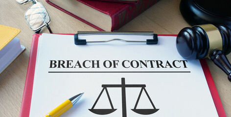 Breach of contract is shown as the legal concept