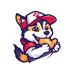 Dog in headphones and scarf close-up