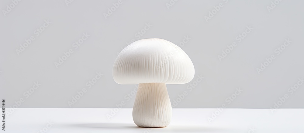 Poster Detailed shot of a ceramic mushroom with a white background, suitable for adding text or other elements with copy space image.