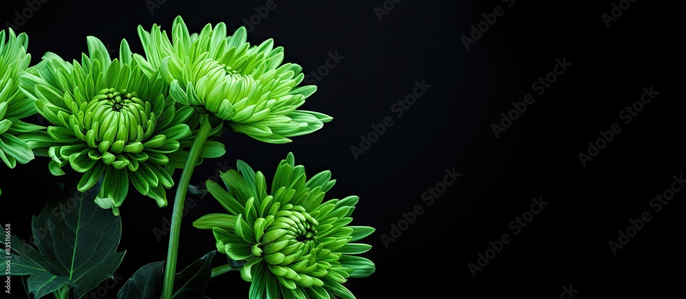 Poster A green chrysanthemum displayed in a copy space image.