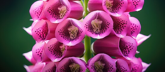 A blooming digitalis purpurea flower with a close-up for copy space image.