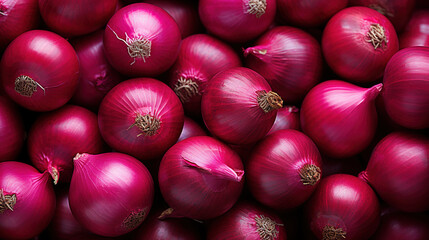 Pattern Of Aromatic Ripe Red Onion Background
