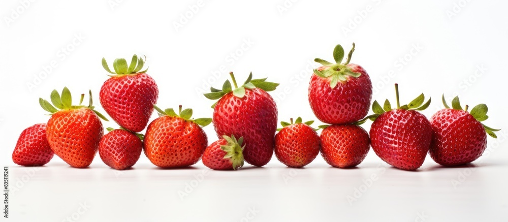 Poster isolated fresh strawberries with a copy space image.