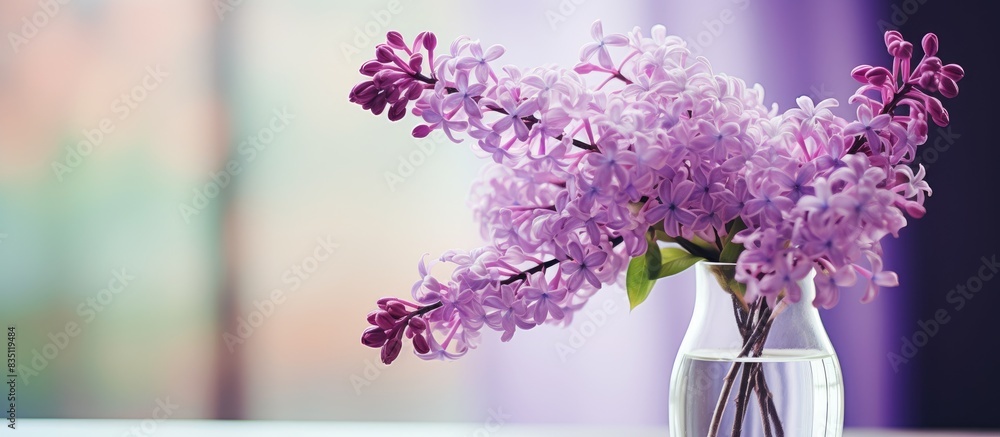 Aufkleber toned image of a lilac in a vase with selective focus, including copy space.