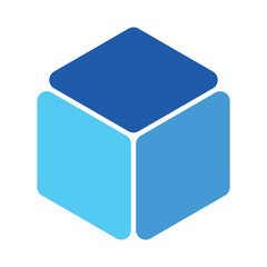 Abstract Cube Shape Blue