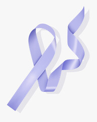 Issue logo loop symbolic concept problem of epilepsy, eating concern, craniofacial, esophageal, pulmonary hypertension, all kinds of tumors. Global icon bow light lilac color emblem isolated on white