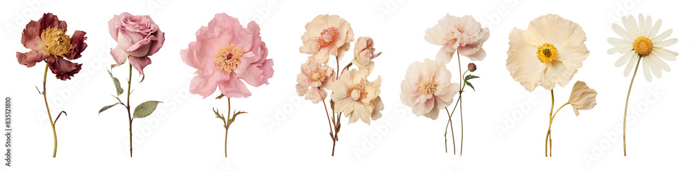 Wall mural Dried Flower png element set on transparent background - Wall murals