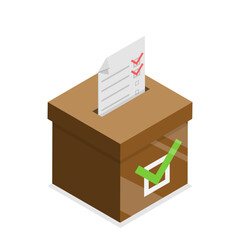 3D Isometric Flat Illustration of Voting Box Set, Poll and Survey. Item 5