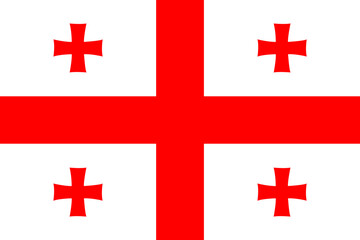 State flag of the country of Georgia. Day of National Unity. Georgian flag illustration. Georgia's country flag is a symbol of freedom, patriotism, and independence