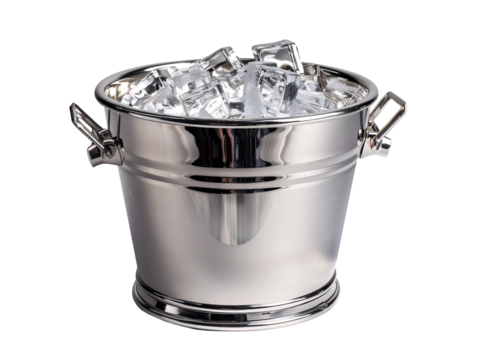 Ice bucket die cut PNG style isolated on white and transparent background