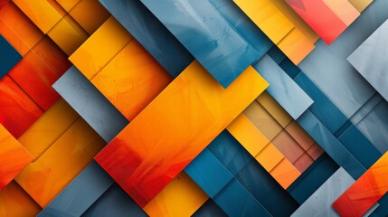 Fototapeta premium Geometric Pattern Overlay: Illustrate a background featuring overlapping geometric shapes and patterns with subtle shadows and highlights.