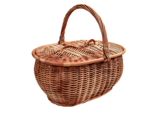 Picnic basket die cut PNG style isolated on white and transparent background