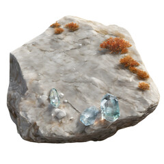 White stone with blue gems