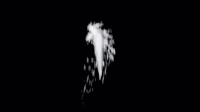 Water Fountain Element Cut Out on Black Alpha Channel Background with Zigzag Direction