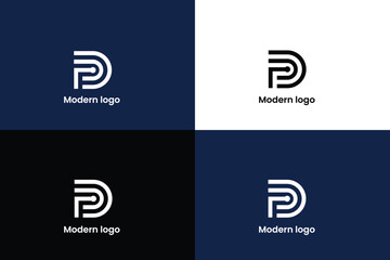 letter d lineart logo, letter p lineart logo, letter pd lineart corporate logo, logomark,