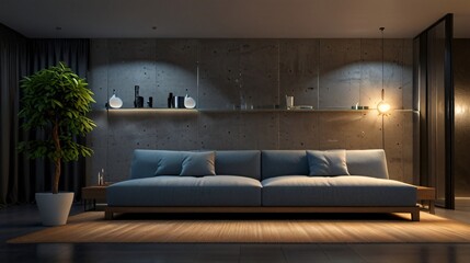 modern living room with sofa