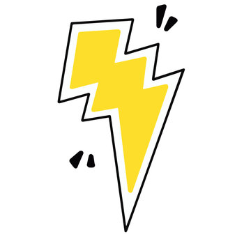 Eclair cartoon jaune et blanc