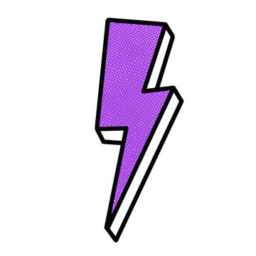 Eclair cartoon violet et blanc