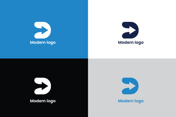 letter d logo, letter d and arrow icon logo, letter cd logo, icon, emblem, brandmark