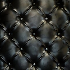Naklejka premium Sepia luxury buttoned black leather 