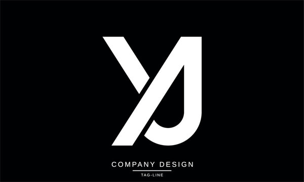 YJ, JY Abstract Letters Logo Monogram Design Vector Initials Font