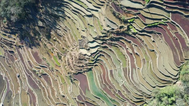 Aerial photography of the Hani Yuanyang Rice Terraces in Yunnan Province