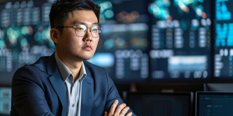 a Chinese business consultant advising on cybersecurity measures in a modern tech office