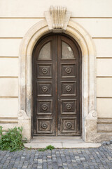 An old home entrance door in Bucharest, Romania