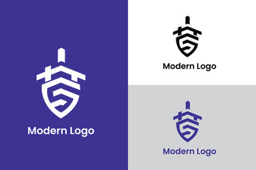 letter s logo, letter s and shield icon, letter s and home icon, home security icon, letter sh real estate agency logo