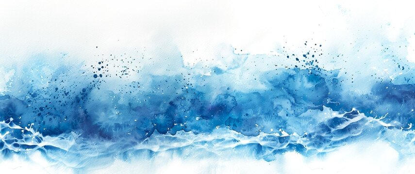 Blaue Kleckse aus Wasserfarbe, Aquarell