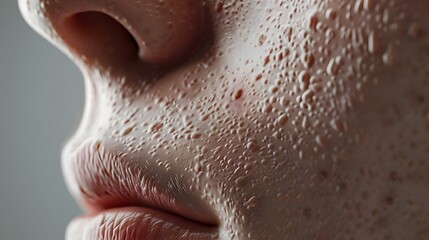 Fototapeta premium Detailed Human Skin Texture with Acne: Insight for TV Advertisements