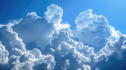 Sky adorned with fluffy white clouds