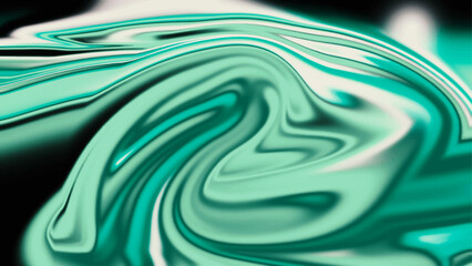 Colorful liquify background. Green, blue flowing background. Abstract dark liquid waves background.