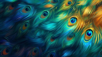 Obraz premium Peacock Feather Pattern Background