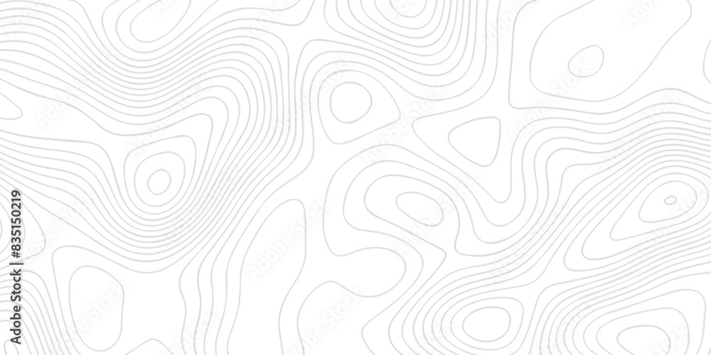 Poster topographic map background geographic line map with seamless ornament design. the black on white con