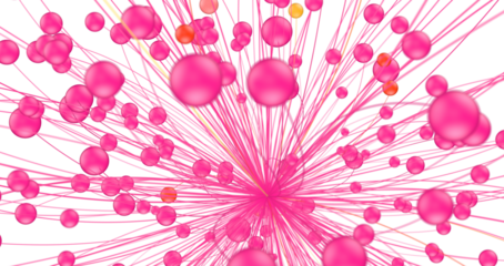 Big data visualization. Network connection structure with chaotic distribution of points and lines. 3D rendering.
