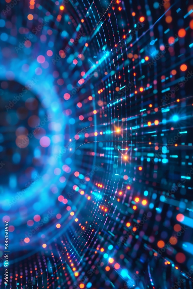 Poster modern technology concept: digital background perfect for tech processes, neural networks.