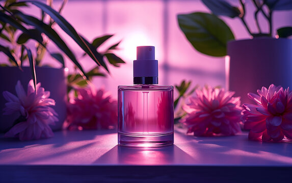 purple theme cosmetics skincare product shooting