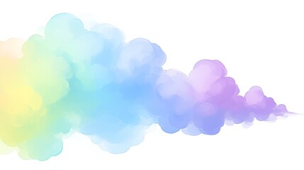 Pastel Rainbow Watercolor Cloud
