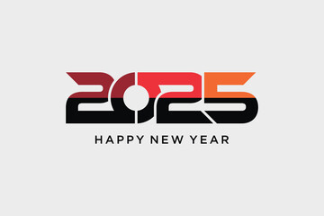 2025 happy new year logo design template vector illustration with creative idea