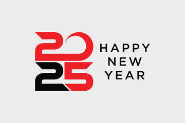 2025 happy new year logo design template vector illustration with creative idea