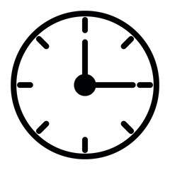 Clock icon isolated on white background. Vector Illustration.