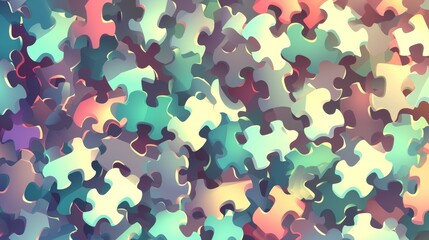 Colorful Jigsaw Puzzle Pattern
