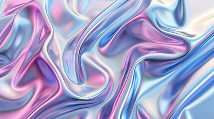 Fototapeta premium Abstract holographic iridescent neon liquid metal texture background. Colorful abstract gleaming fluid material..
