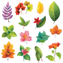 Obraz premium clip art set of leaves