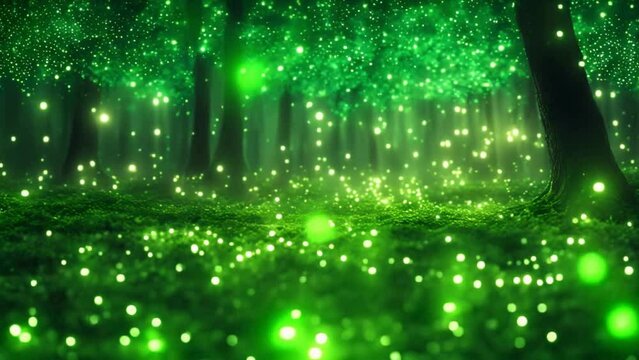 Vivid golden fairy dust swirling on a dark background with vibrant energy